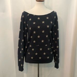 Alternative blue and ivory star sweatshirt: